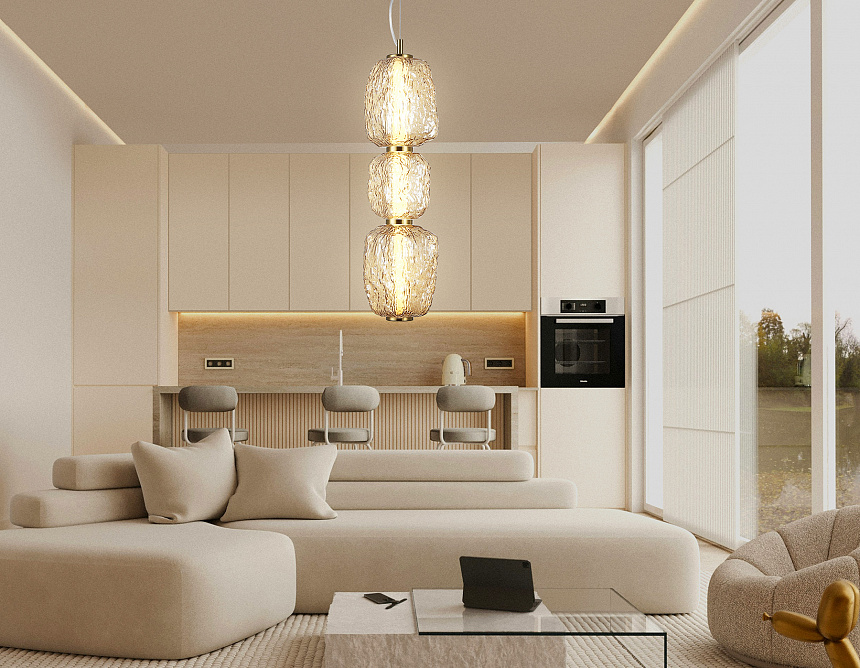 LH30102 SB/TI бронза/янтарь 23W 3000K 140*140*1760