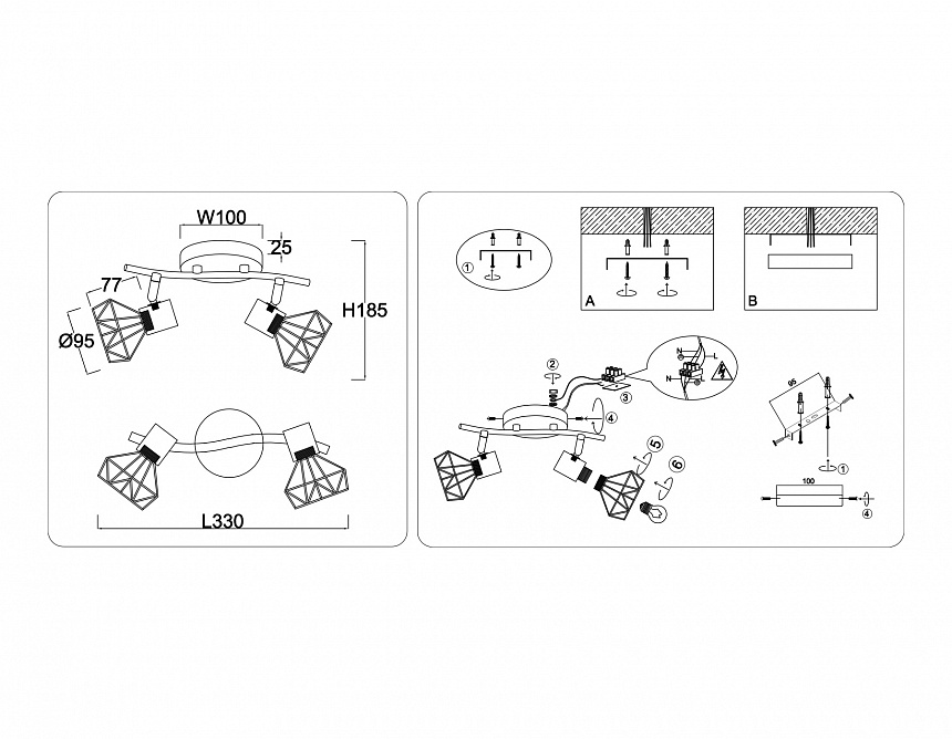 TR8656/2 BK/GD черный/золото E14/2 max 60W 330*100*185 TR8656/2 BK/GD черный/золото E14/2 max 60W 330*100*185