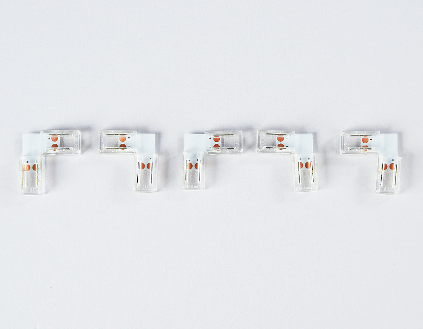 GS6851 Соединитель угловой L COB 12/24V для лент 8mm (2 конт.) (5шт)