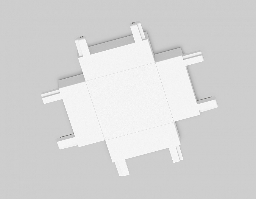 GV1124 WH белый X-образный коннектор для накладного шинопровода 46*46*6