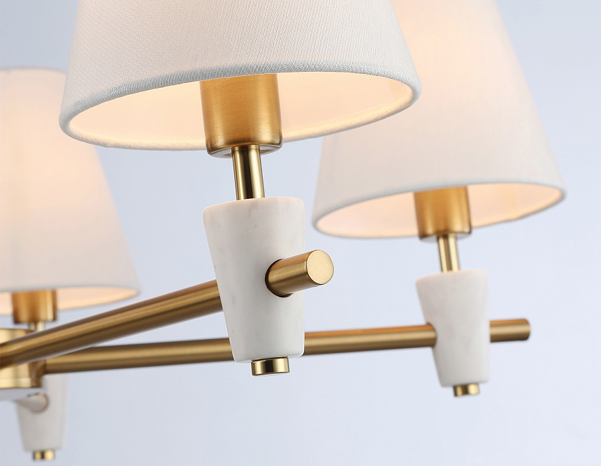 LH75044/5 BS/WH латунь/белый E14*5 max 40W D700*580