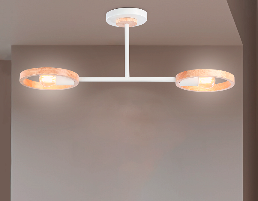 TR8243/2 WH/LWD белый/светлое дерево E27/2 max 40W 590*165*220