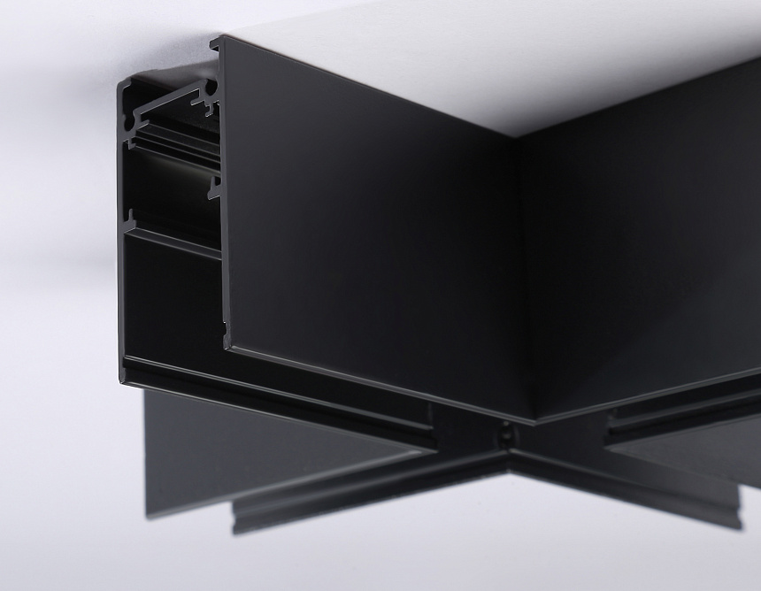 GL3376 BK черный коннектор X-образный для накладного шинопровода 170*170*53.7