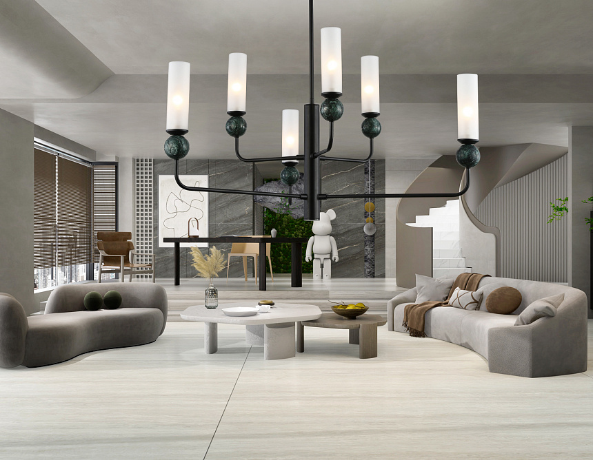 LH53274/6 BK/WH черный/белый E14*6 max 40W D1050*1445