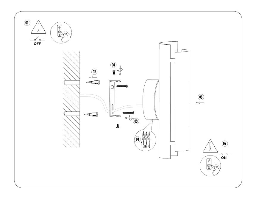 TN71331 WH белый LED 4W 4200K 230*60*100