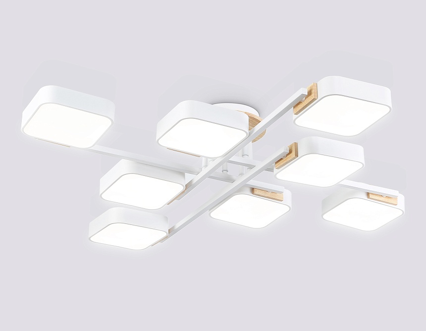 FL4888/8 WH/WD белый/дерево 144W 3000-6000K  960*960*160 (без ПДУ)