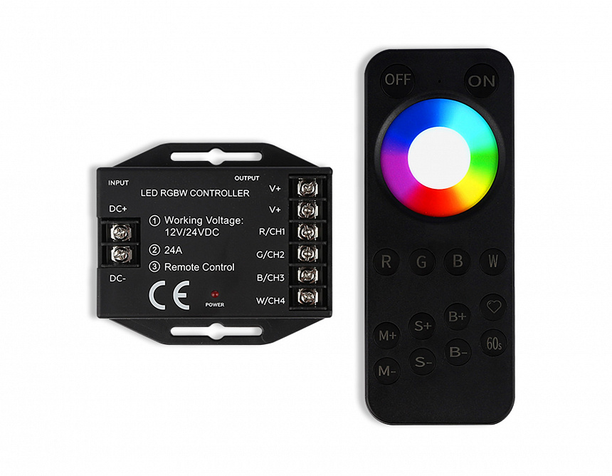 GS11461 контроллер RGBW 24A 12V 288W/ 24V 576W (ПДУ Радио 2.4G AAA)