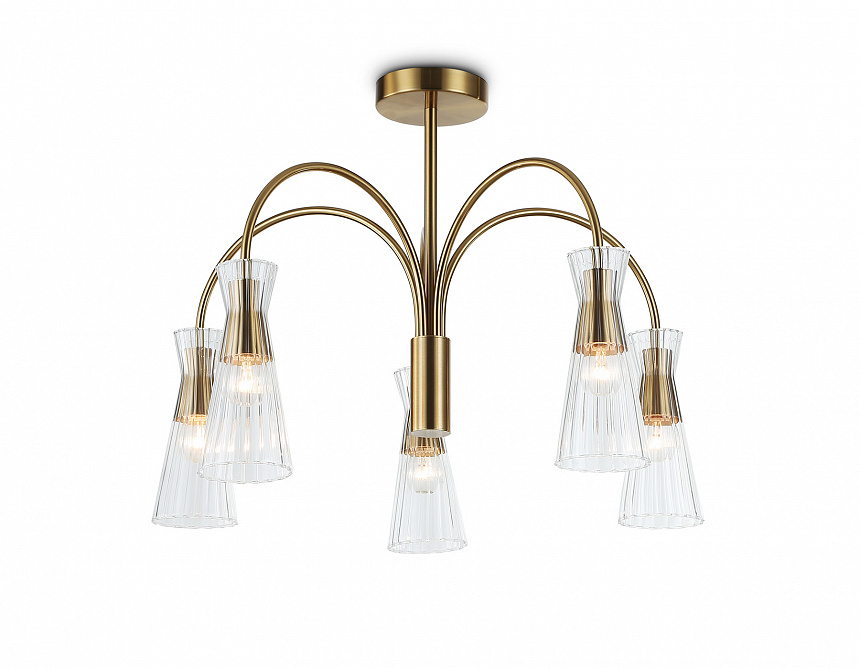 LH55701/5 BS/CL латунь/прозрачный E14*5 max 40W D600*440