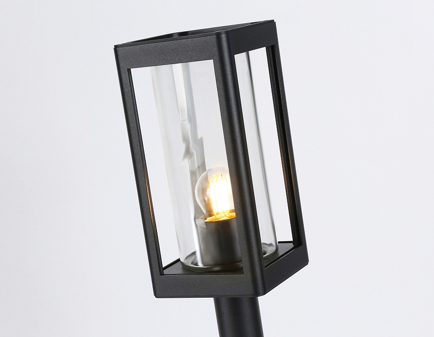 ST2411 BK/CL черный/прозрачный IP54 E27 max 40W 110*110*350 ST2411 BK/CL черный/прозрачный IP54 E27 max 40W 110*110*350