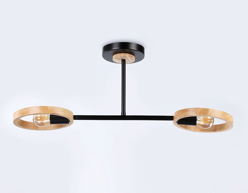 TR8244/2 BK/LWD черный/светлое дерево E27/2 max 40W 590*165*220