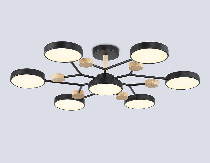 FL4866/7 BK/WD черный/дерево 126W 3000-6000K D830*190 (без ПДУ)