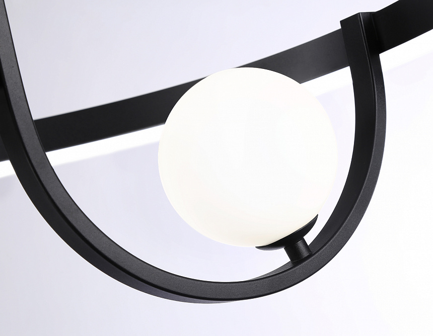 FL66263/1+3 BK черный 56W 3000K-6400K+G9/3 D500*358 (ПДУ ИК)