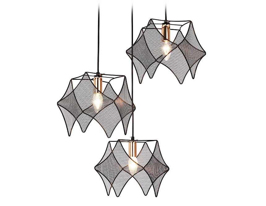 TR8427/3 BK/GD черный/золото E14/3 max 40W D510*1000