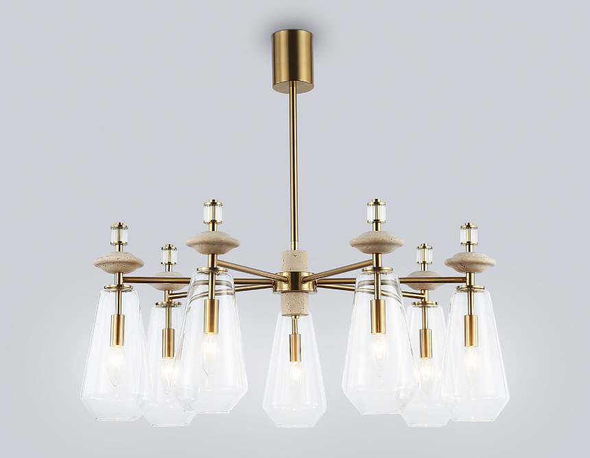 LH53306/7 BS/CL латунь/прозрачный E14*7 max 40W D770*925