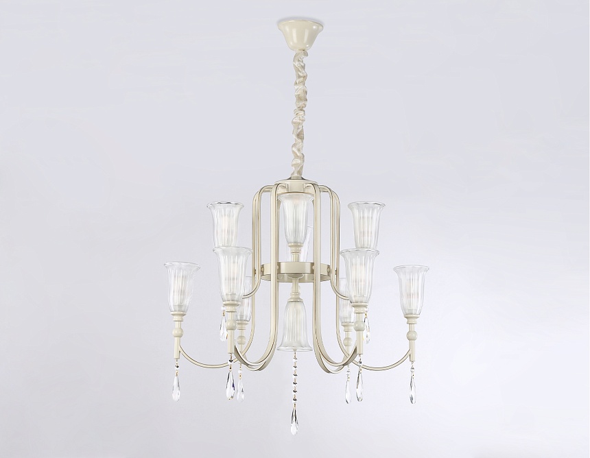 TR3248/9 BG/GD/FR бежевый/золото/белый матовый E14*9 max 40W D735*720