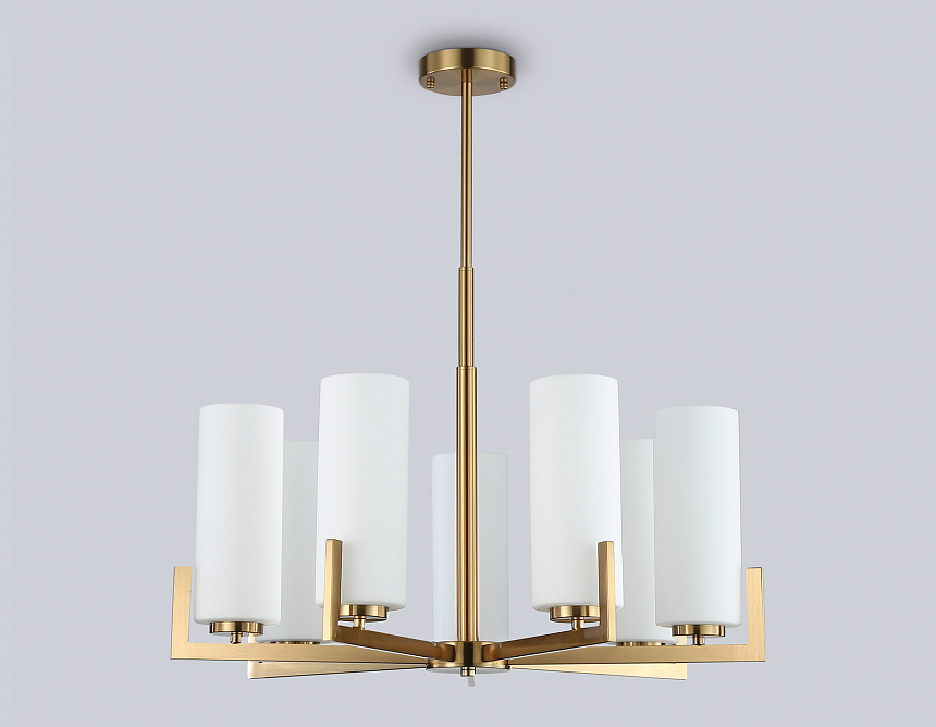 LH56064/7 BS/WH латунь/белый E27*7 max 60W D700*750