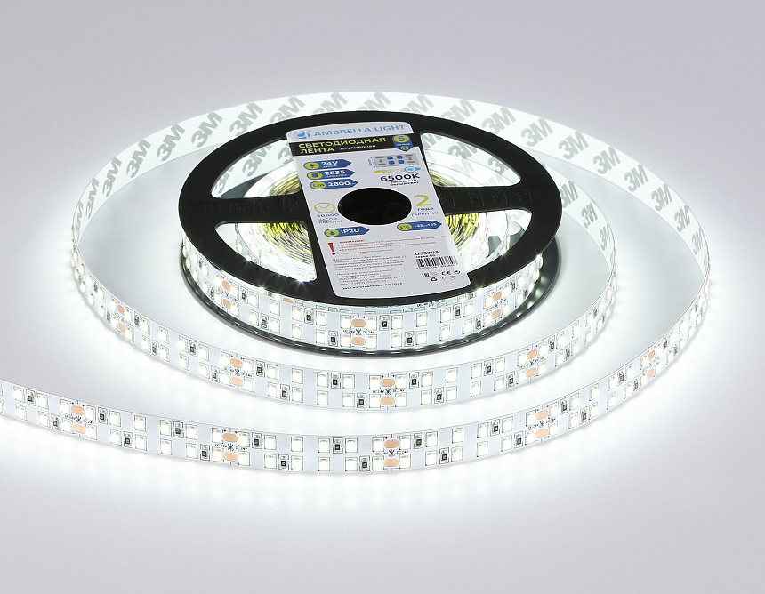 GS3703 2835 240Led /24W m/ 24V IP20 6500K/ 5000*14*1.2mm (2 конт.) GS3703 2835 240Led /24W m/ 24V IP20 6500K/ 5000*14*1.2mm (2 конт.)