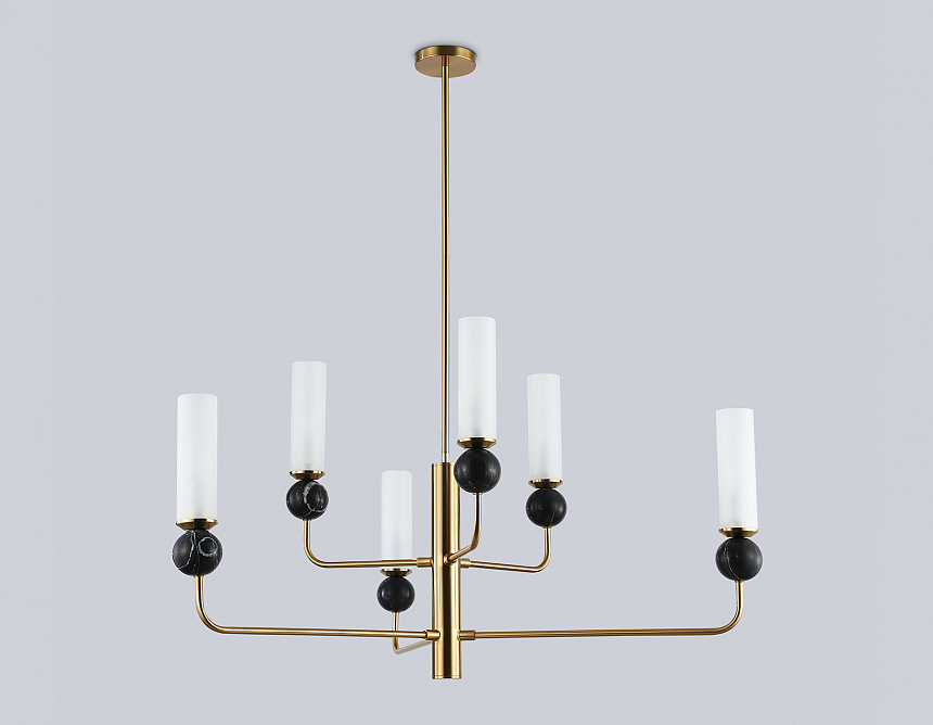 LH53263/6 BS/WH латунь/белый E14*6 max 40W D1050*1445