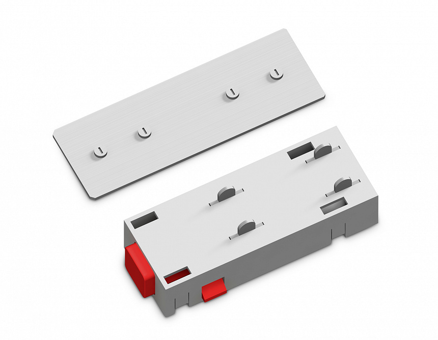 GL1105 WH белый коннектор питания с соеденителем прямой для шинопровода Magnetic 220V 68*28.5*18