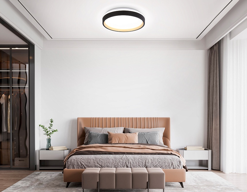 FZ604 BK/GD черный/золото IP20 46W 3000K-6500K+RGB D390*80 (ПДУ ИК)