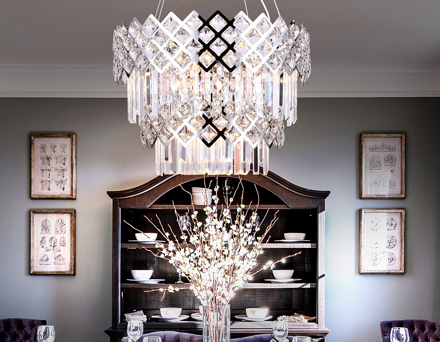 TR5273/8 CH/CL хром/прозрачный E14/8 max 40W D520*880