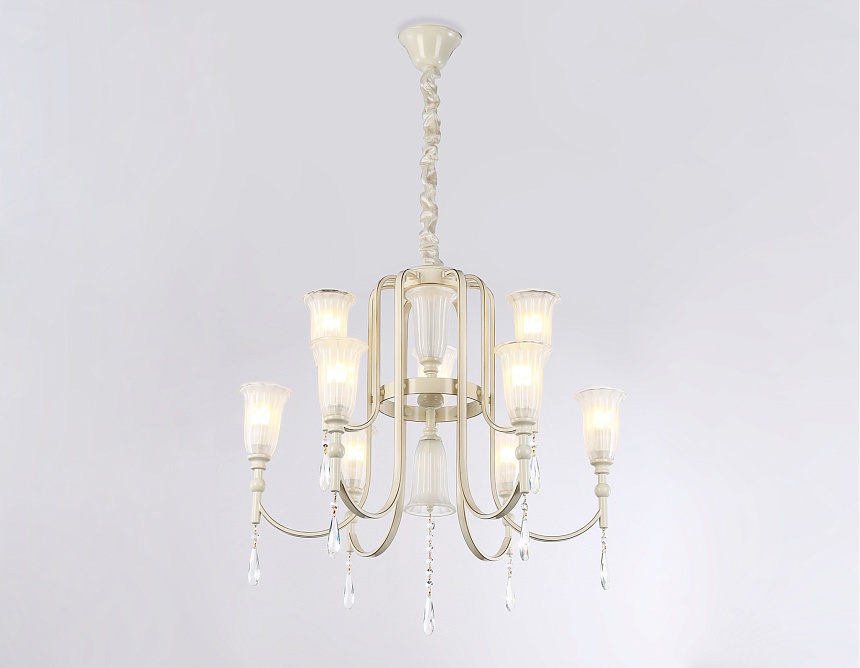 TR3248/9 BG/GD/FR бежевый/золото/белый матовый E14*9 max 40W D735*720