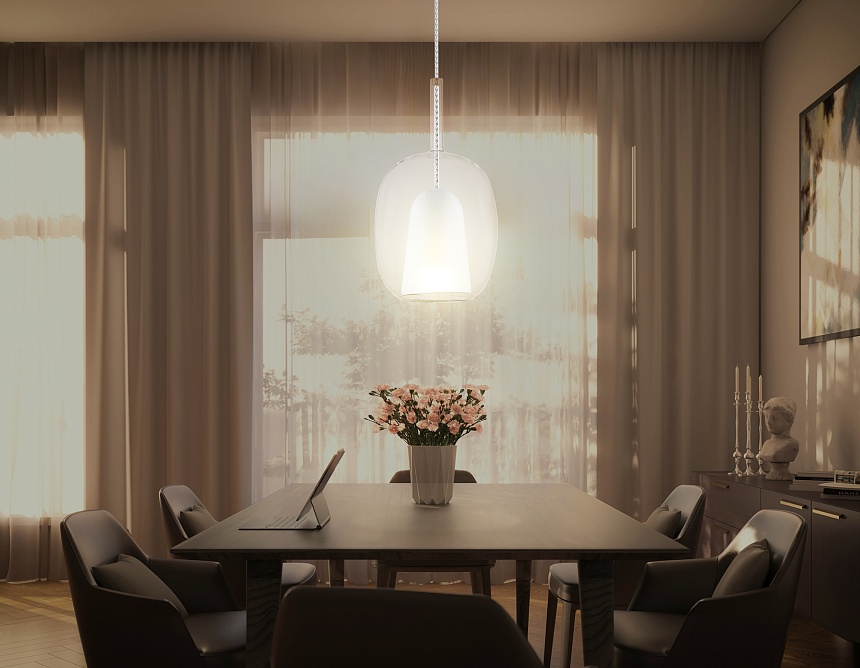 LH11121 BK/WH/CL черный/белый/прозрачный E27 max 60W D175*310