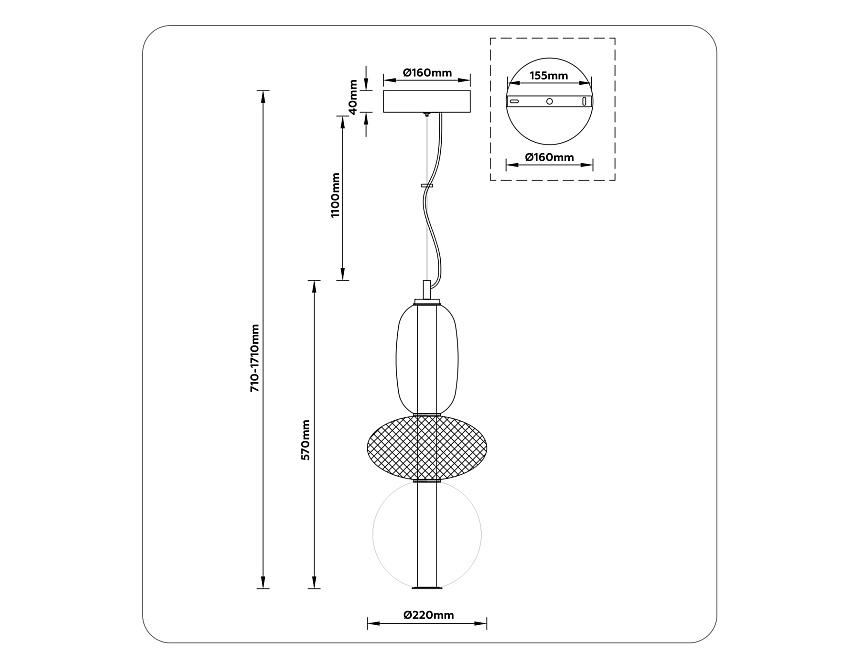 LH11008 BK/FR черный/белый матовый 24W 3000K D220*570