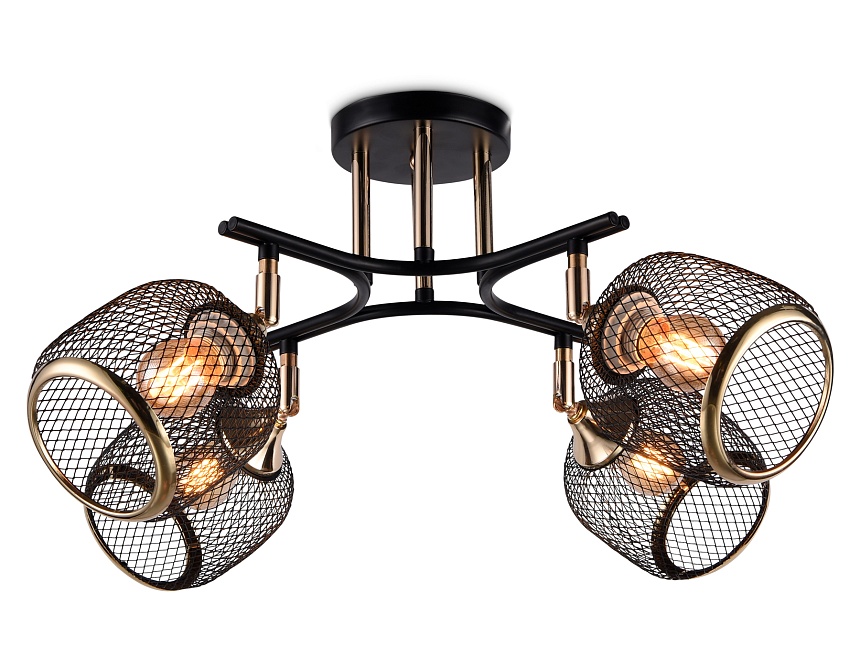 TR80177/4 BK/FGD черный/золото E27/4 max 40W D640*260