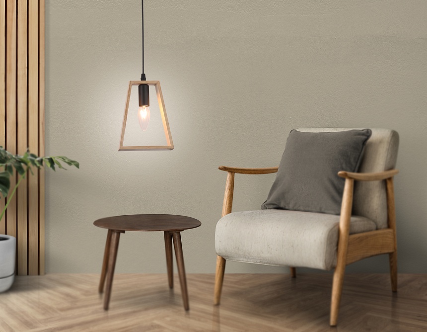 TR80497 BK/LW черный/светлое дерево E14 max 60W D150*1000