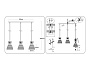TR3404/3 BK/FGD/TI черный/золото/янтарь E27/3 max 60W 550*135*1000