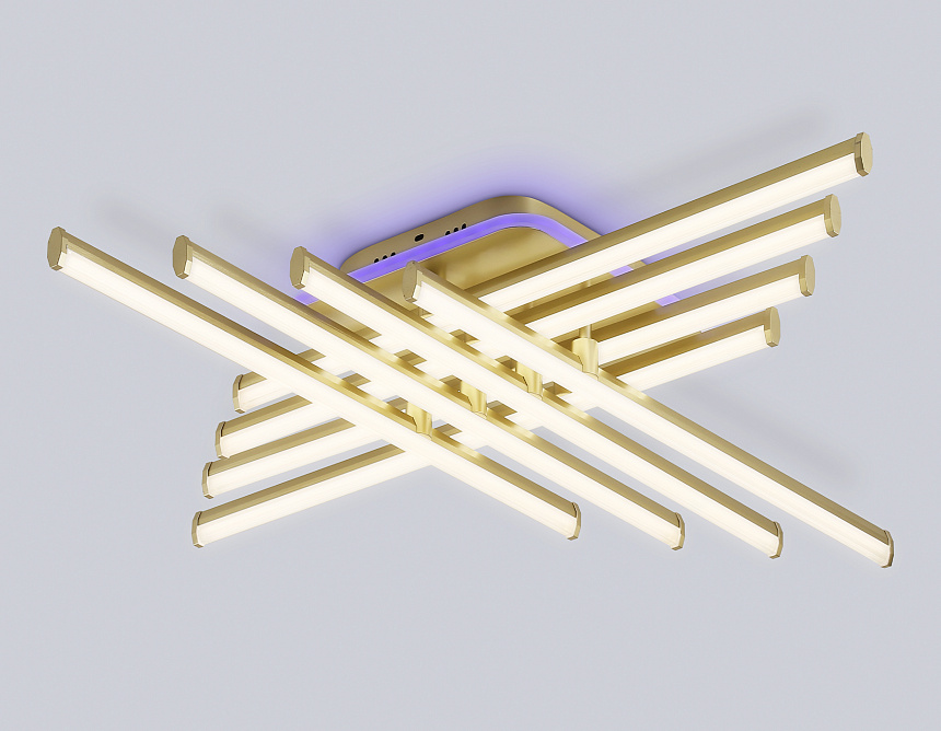 FL6263 GD золото 115W 3000K-6400K+RGB 810*810*130 (ПДУ ИК) FL6263 GD золото 115W 3000K-6400K+RGB 810*810*130 (ПДУ ИК)