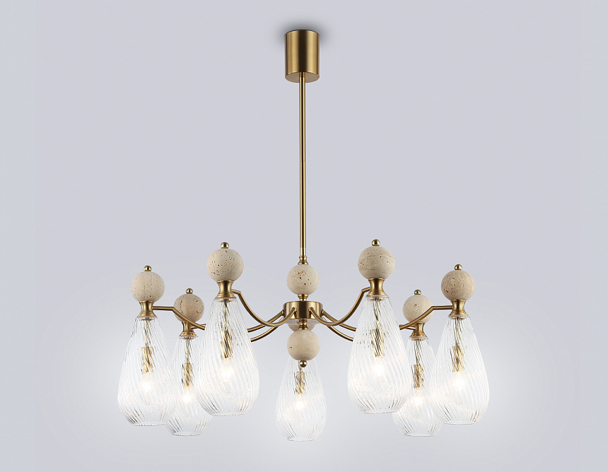 LH53287/7 BS/CL латунь/прозрачный E14*7 max 40W D815*900