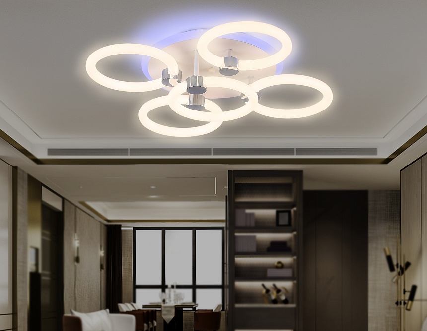 FA3841/4+1 WH белый 70W 3000K-6400K+RGB D538*115 (ПДУ РАДИО 2.4G)