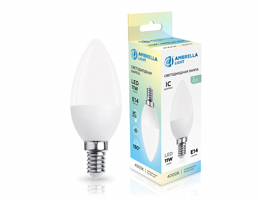 371114 LED C37 11W IC E14 4000K 175-265V