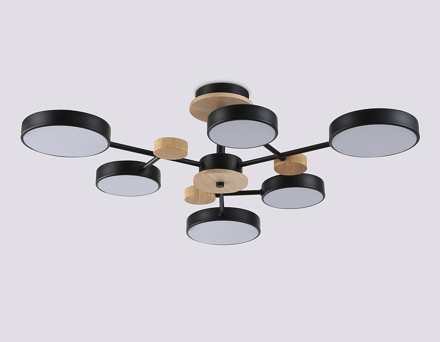 FL4863/6 BK/WD черный/дерево 90W 3000-6000K D750*180 (без ПДУ)