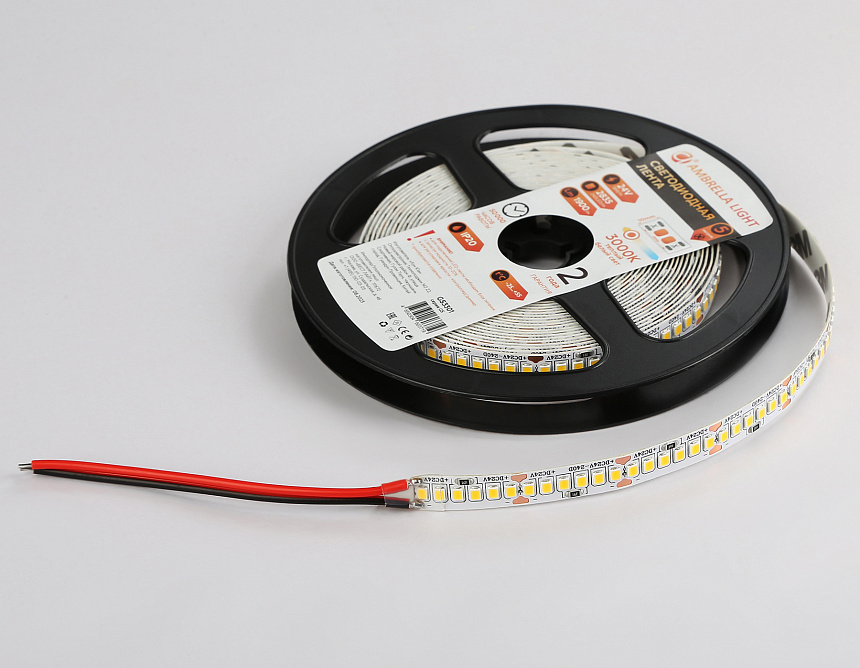GS3301 2835 240Led/ 18W m/ 24V IP20 3000K/ 5000*10*1.2mm (2 конт.) GS3301 2835 240Led/ 18W m/ 24V IP20 3000K/ 5000*10*1.2mm (2 конт.)