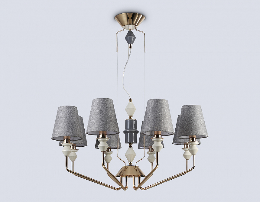 LH75403/8 GD/GR золото/серый E14*8 max 40W D815*1260