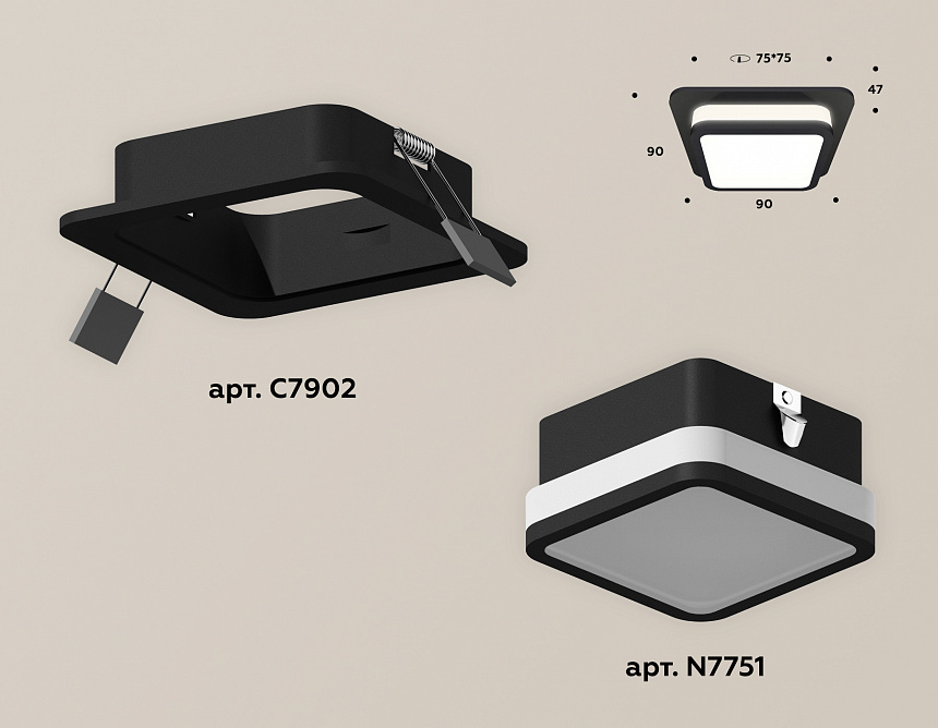 XC7902012 SBK/FR черный песок/белый матовый MR16 GU5.3 (C7902, N7751)