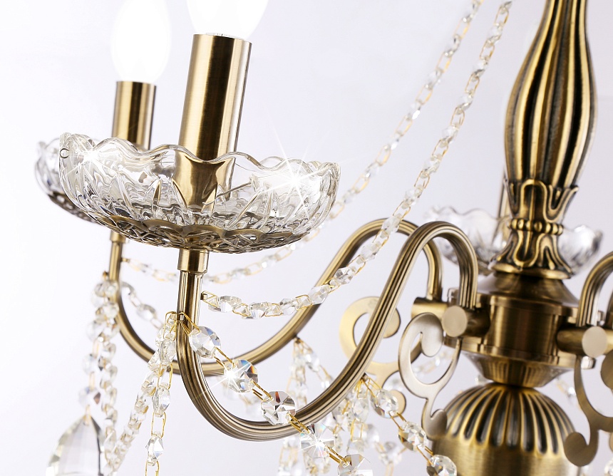 TR4949/5 SB/CL бронза/прозрачный E14/5 max 40W D620*585