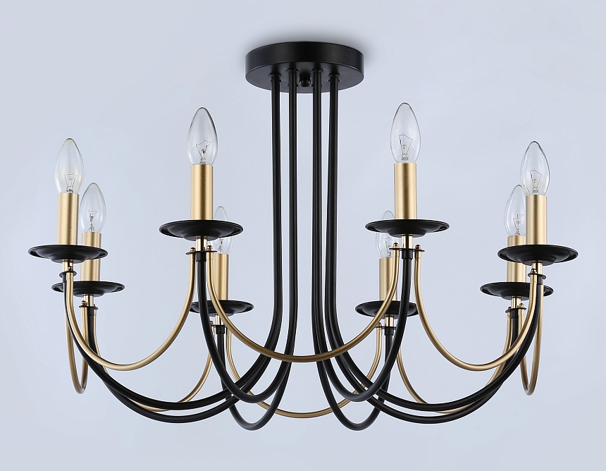 TR9622/8 BK/CGD черный/золото E14/8 max 40W D700*450