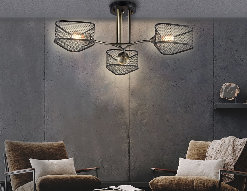 TR80171/3 SB/BK бронза/черный E27/3 max 40W D600*215