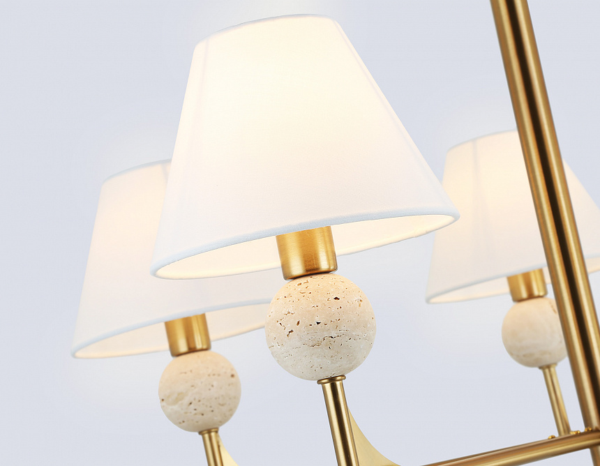 LH75159/5 BS/FR латунь/белый матовый E14*5 max 40W D730*580