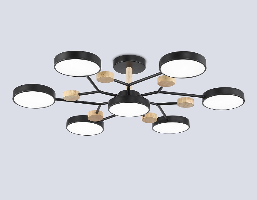 FL4866/7 BK/WD черный/дерево 126W 3000-6000K D830*190 (без ПДУ)