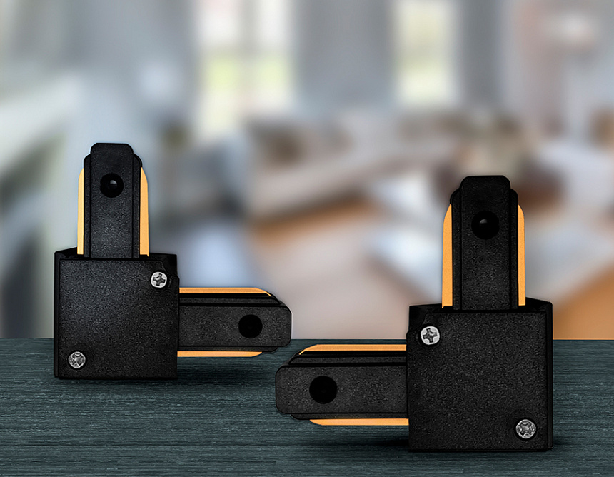 GL7071 BK черный коннектор угловой однофазный для соединения трековых шинопроводов