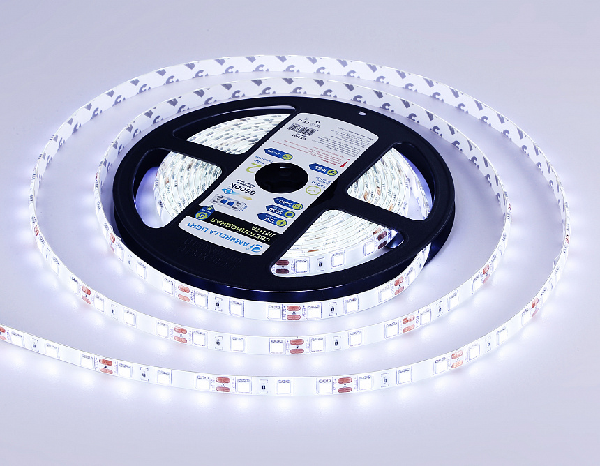 GS2103 5050 60Led/ 14.4W m/ 12V IP65 6500K/ 5000*10*2.87mm (2 конт.) GS2103 5050 60Led/ 14.4W m/ 12V IP65 6500K/ 5000*10*2.87mm (2 конт.)