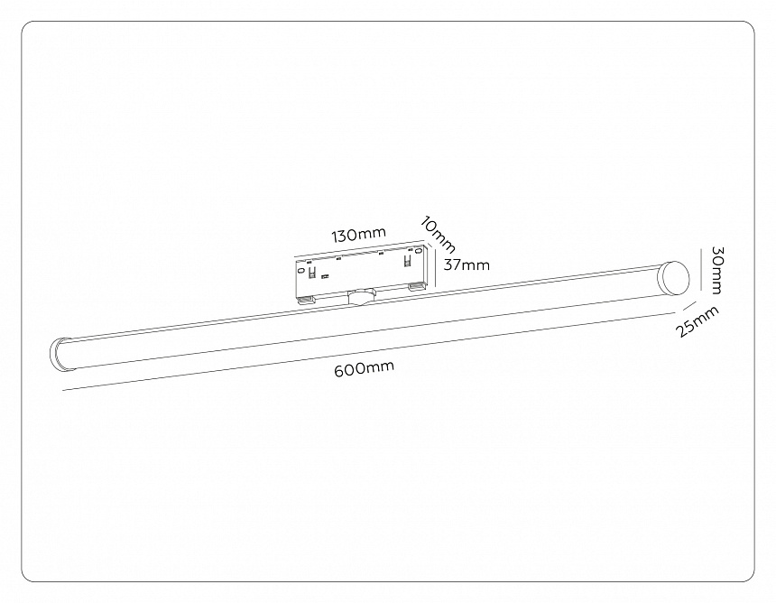 GL2375 BK черный IP20 20W 3CCT 3000/4200/6400K 48V 600*25*73