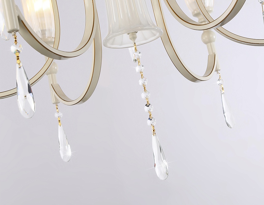 TR3248/9 BG/GD/FR бежевый/золото/белый матовый E14*9 max 40W D735*720