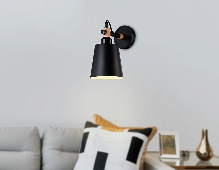 TR82213 BK/LW черный/светлое дерево E27 max 40W 230*130*190 TR82213 BK/LW черный/светлое дерево E27 max 40W 230*130*190