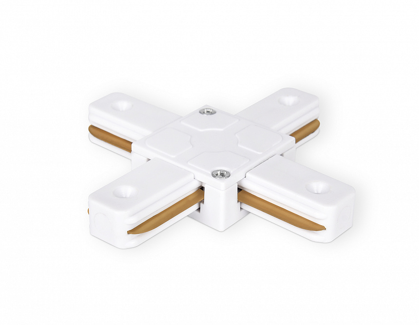 GL7082 WH белый коннектор Х-образный однофазный для соединения трековых шинопроводов